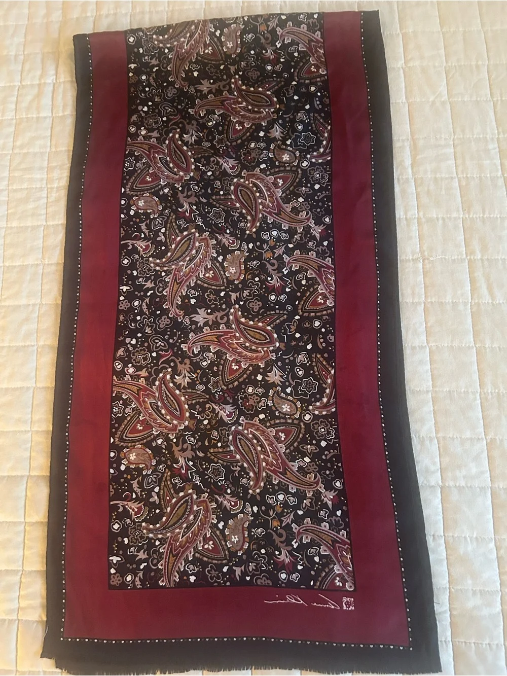 Gorgeous Paisley scarf in Burgundy and Black